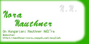 nora mauthner business card